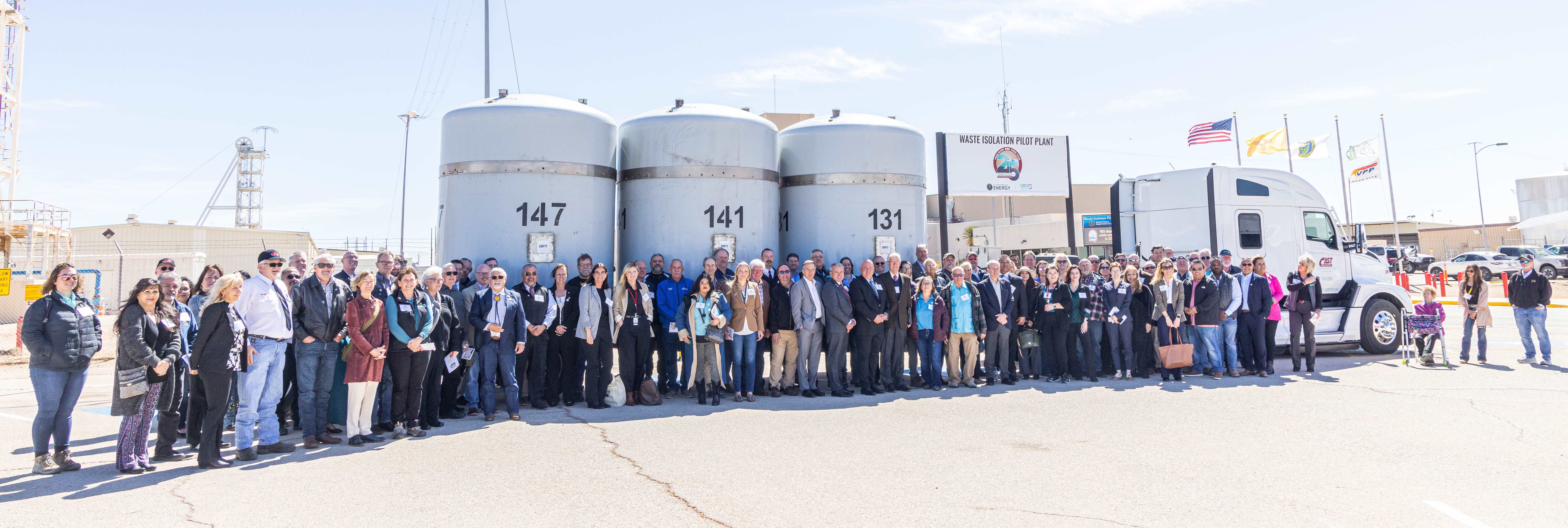 WIPP Employees who have been with the project for 25 years pose for a picture